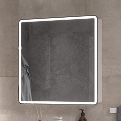 Equil Зеркальный шкаф Soldi 80 белый софт – фотография-5