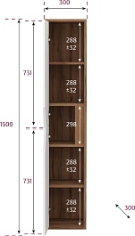 Onika Шкаф пенал Трианта 30 подвесной белый/дуб крафт золотой  – фотография-9