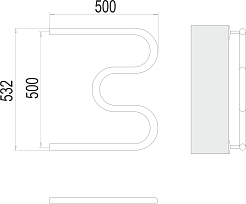 Terminus Полотенцесушитель водяной М-образный 32 500x500 хром – фотография-3