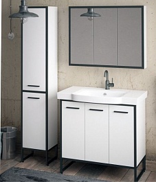 Corozo Мебель для ванной Айрон 90, черный/белый – фотография-6
