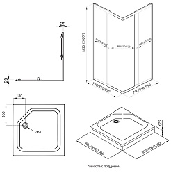 Triton Душевой уголок Вента-Голд 90/90 Щ0000076255 – фотография-5