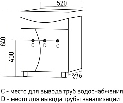 Mixline Тумба с раковиной Эталон 52 белая – фотография-6