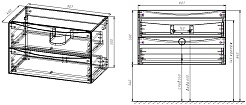 Vincea Тумба с раковиной Mia 90 2 ящика подвесная темное дерево – фотография-6