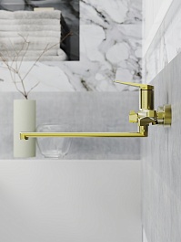 Tokito Смеситель для ванны KIN брашированное золото TOK-KIN-1015 – фотография-11