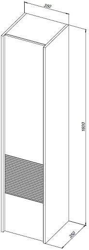 Aquanet Шкаф пенал Вита 35 подвесной белый матовый – фотография-18