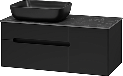 Misty Тумба под раковину Роял 100 подвесная черная матовая – фотография-3