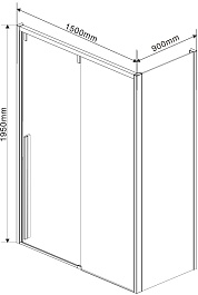 Vincea Душевой уголок Lugano 150x90 VSR-1L9015CLB-1 профиль черный стекло прозрачное – фотография-3
