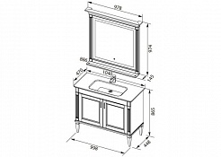 Aquanet Комплект мебели Селена 105 (2 дверцы), белая/патина серебро – фотография-5