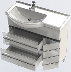 Aquanet Тумба с раковиной "Доминика 90" L белая – фотография-5
