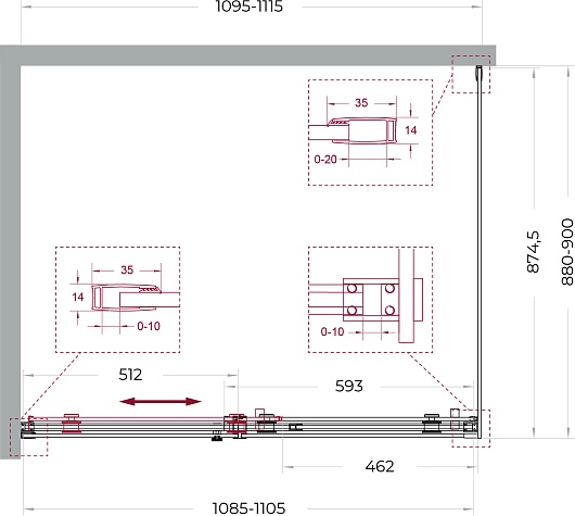 BelBagno Душевой уголок Soft Close-2 SOFT_CLOSE-2-AH-1-110/90-C-Cr 110x90 профиль хром стекло прозрачное – фотография-12