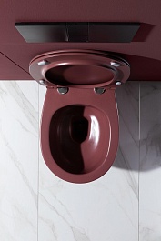 Allen Brau Унитаз подвесной Fantasy 4.11004.BD бордо с крышкой 4.11005.BD – фотография-17