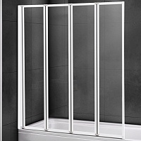 Cezares Шторка на ванну Relax RELAX-V-4-100/140-C-Bi 100 профиль белый стекло прозрачное