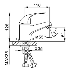 Frap Смеситель для раковины H29 F1029-B хром – фотография-2