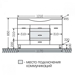 СанТа Тумба с раковиной Монарх 120 черная – фотография-4