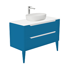 Зов Тумба под раковину Севилья 100 подвесная капри/столешница белая – фотография-3