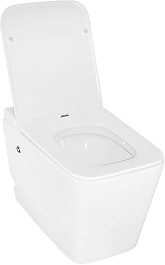 Azario Унитаз приставной AZ101 импульсный безободковый с сиденьем микролифт белый – фотография-9