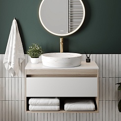 Teymi Раковина накладная Valma 50 T53103 белый мрамор – фотография-8