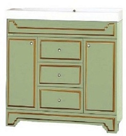 Misty Тумба с раковиной Praga 90 салатовый/патина – фотография-1