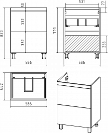Misty Мебель для ванной Атлантик 60 L 2 ящика белая – фотография-10