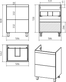 Misty Мебель для ванной Атлантик 60 L 2 ящика белая – фотография-10