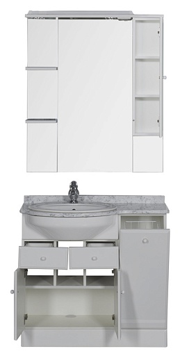 Aquanet Комплект Мебели "Марсель 90" L с б/к (161156) – картинка-7