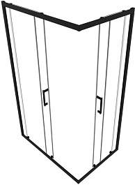 Triton Душевой уголок Фикс-Блэк 120x90 стекло прозрачное профиль черный матовый – фотография-4