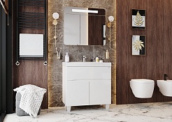 Onika Мебель для ванной Стрим 80.12 (Como) белая – фотография-3