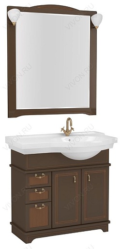 Aquanet Тумба с раковиной "Луис 90" R темный орех (176987) – фотография-2