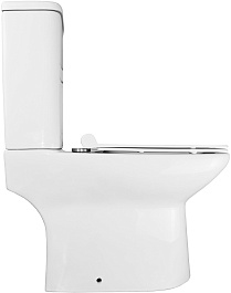 Azario Унитаз-компакт Glory AZ-49 безободковый с бачком с сиденьем микролифт белый – фотография-5