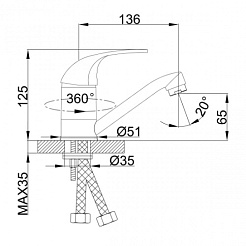 Frap Смеситель для кухни 40к F4502-2-B FRAP – фотография-3