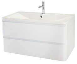 BelBagno Тумба под раковину Albano 80 подвесная Bianco Lucido – фотография-1