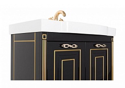 Aquanet Мебель для ванной Паола 90 Домино, черная/патина золото (186392) – фотография-4