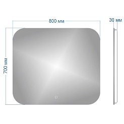 Teymi Зеркало Solli Oreol 80/70 LED сенсор T20226S – фотография-6