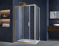 Vincea Душевой уголок Alpha 130x80 VSR-3AL8013CL профиль брашированное золото стекло прозрачное – фотография-2