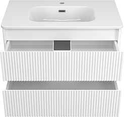 Brevita Тумба с раковиной Riva 80 подвесная белая – фотография-3