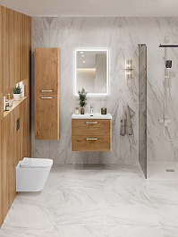 BelBagno Тумба с раковиной Due 60 подвесная Rovere Nature ручки Хром полированный – фотография-15