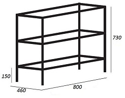Cezares Каркас с раковиной двойной Cadro 80 напольный – фотография-3