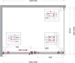 BelBagno Душевой уголок Soft Close-2 SOFT_CLOSE-2-AH-1-130/100-C-GM 130x100 профиль оружейная сталь стекло прозрачное – фотография-12