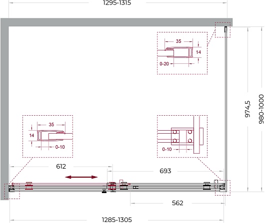 BelBagno Душевой уголок Soft Close-2 SOFT_CLOSE-2-AH-1-130/100-C-GM 130x100 профиль оружейная сталь стекло прозрачное – фотография-12
