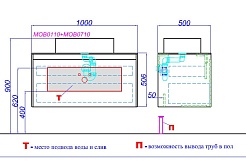 Aqwella Тумба с раковиной Mobi 100 бетон светлый/ дуб балтийский – фотография-2