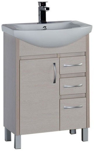 Aquanet Тумба под раковину Донна 60 3 ящика беленый дуб – фото, картинка, фотография-1