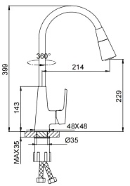 Frap Смеситель для кухни H71-6 F4471-6 черный – фотография-4