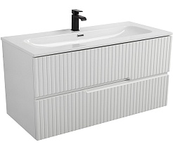 Cezares Тумба с раковиной Duet-N 100 подвесная Bianco Opaco с раковиной CZR-8073-100 – фотография-1