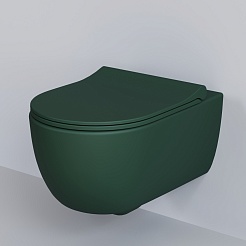 Ambassador Сиденье для унитаза Abner тонкое зеленое матовое – фотография-3