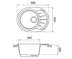 Granfest Мойка кухонная Rondo GF-R580L Светло-розовый – фотография-3