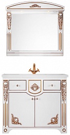 Водолей Мебель для ванной "Версаль 95" белая/золото – фотография-1