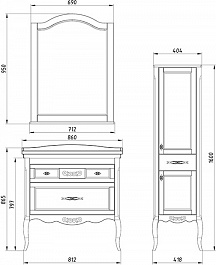 ASB-Woodline Тумба с раковиной Модерн 85 антикварный орех – фотография-10