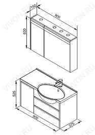Aquanet Мебель для ванной "Лайн 90" R (164956) – фотография-4