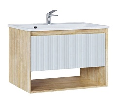 Jorno Тумба с раковиной Tossony 70 сонома светлая/белый Toss.01.70/P/SS-W/JR