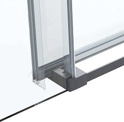 Vincea Душевой уголок Como Soft 130x100 VSR-1CS1013CLGM профиль вороненая сталь стекло прозрачное – фотография-5